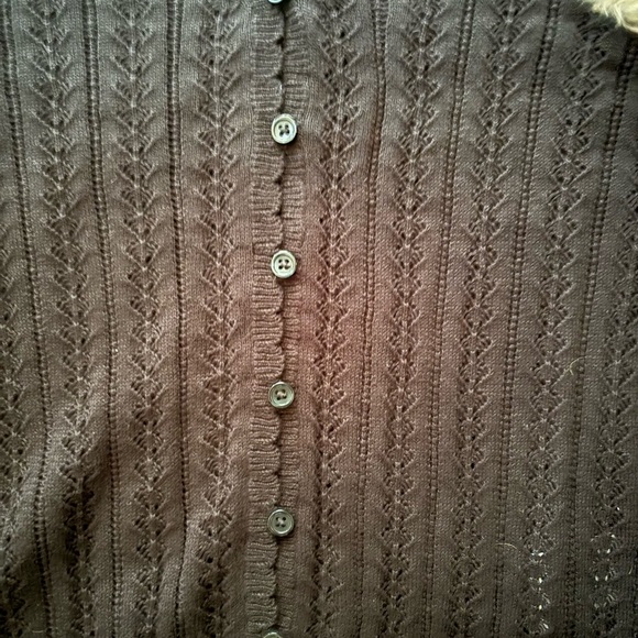 Pointelle Button-Up Sweater - Picture 3 of 3